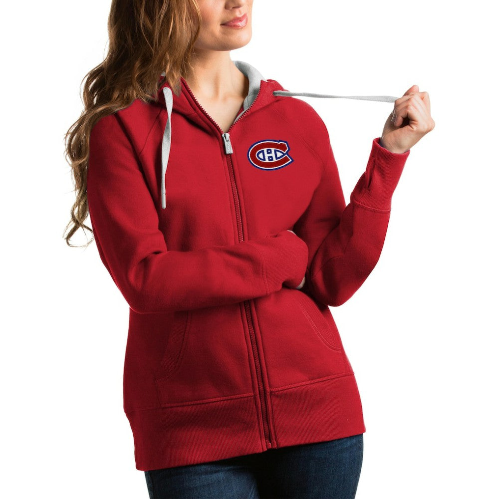 Montreal Canadiens Antigua Women's Team Victory Full-Zip Hoodie