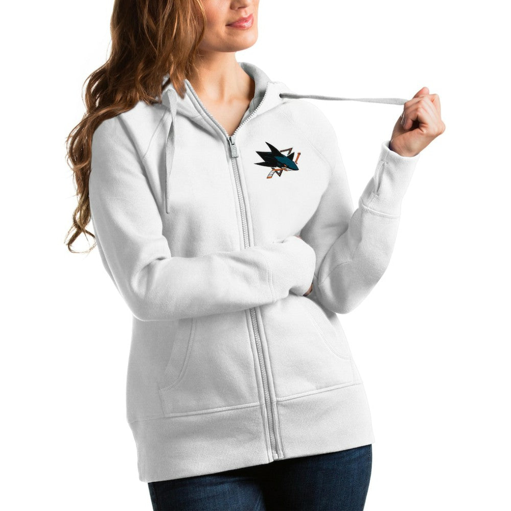 San Jose Sharks Antigua Women's Victory Full-Zip Hoodie