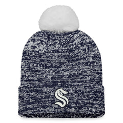 Seattle Kraken Fanatics Women's Glimmer Cuffed Knit Hat with Pom