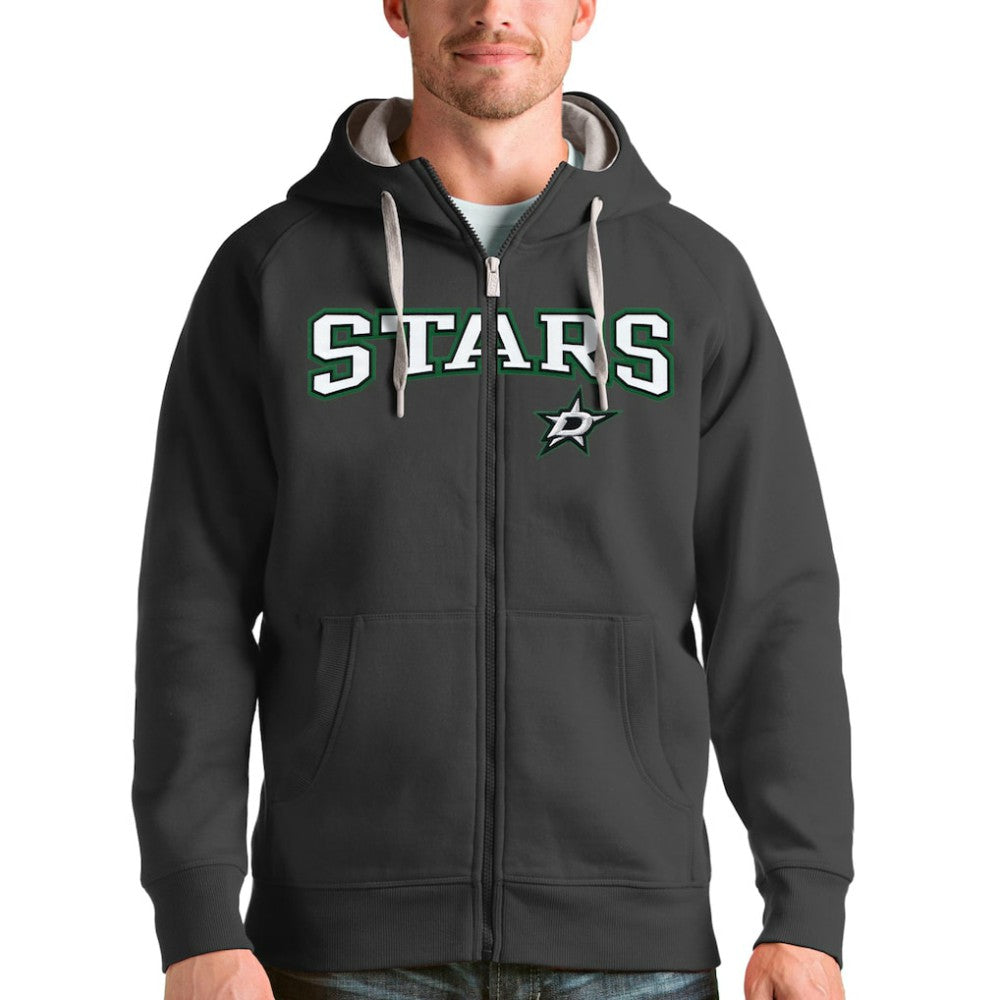 Dallas Stars Antigua Wordmark Victory Full-Zip Hoodie