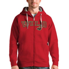 Minnesota Wild Antigua Wordmark Victory Full-Zip Hoodie