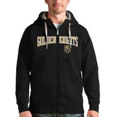 Vegas Golden Knights Antigua Wordmark Victory Full-Zip Hoodie