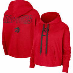 Toronto Raptors Women's Courtside Cropped Pullover Hoodie - Red | Nike shop