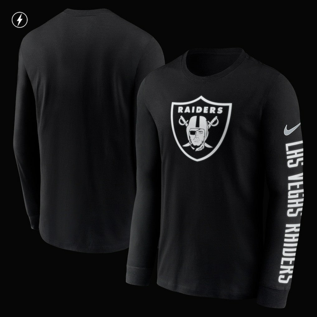 NFL Las Vegas Raiders RFLCTV Name and Logo T-Shirt