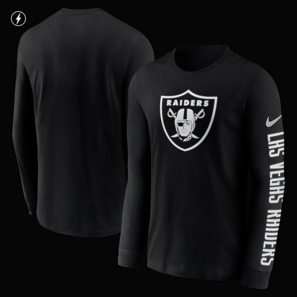 NFL Las Vegas Raiders RFLCTV Name and Logo T-Shirt