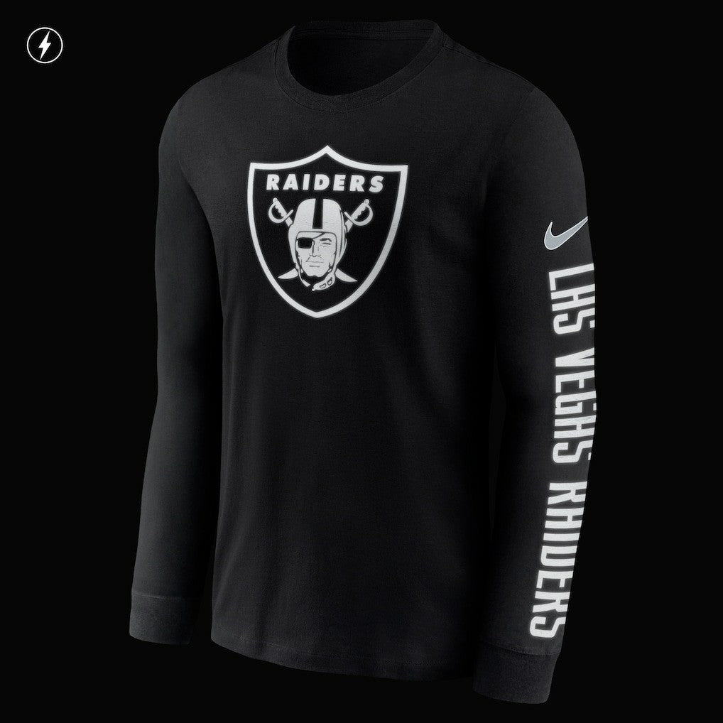 NFL Las Vegas Raiders RFLCTV Name and Logo T-Shirt