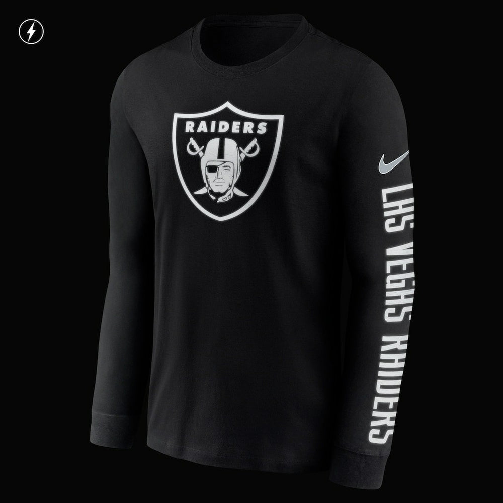 NFL Las Vegas Raiders RFLCTV Name and Logo T-Shirt