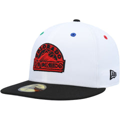 Colorado Rockies 25th Anniversary Primary Eye 59FIFTY Fitted Hat - White/Black | New Era