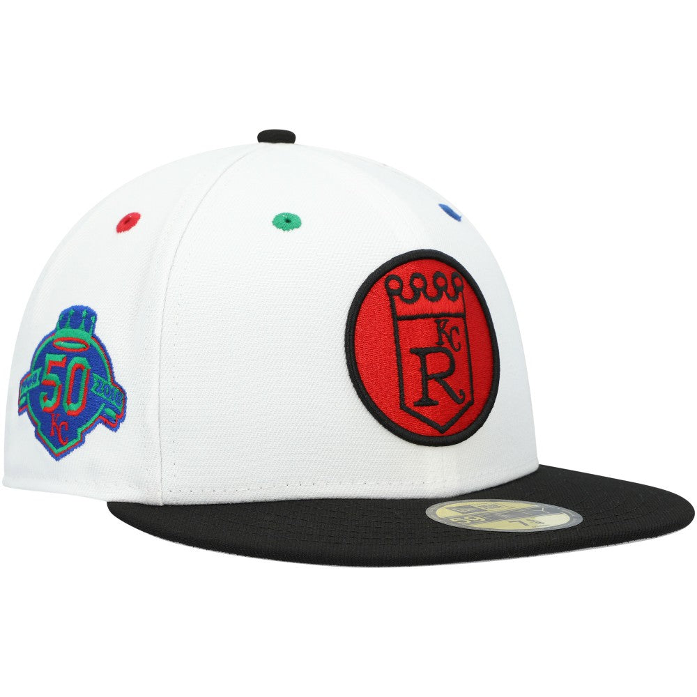 Kansas City Royals  Primary Eye 59FIFTY Fitted Hat - White/Black | New Era