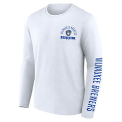 Milwaukee Brewers Pressbox Long Sleeve T-Shirt - White