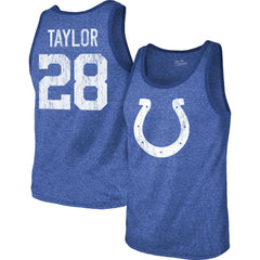 NFL Indianapolis Colts Jonathan Taylor  Majestic Threads Player Name & Number Tri-Blend Tank Top