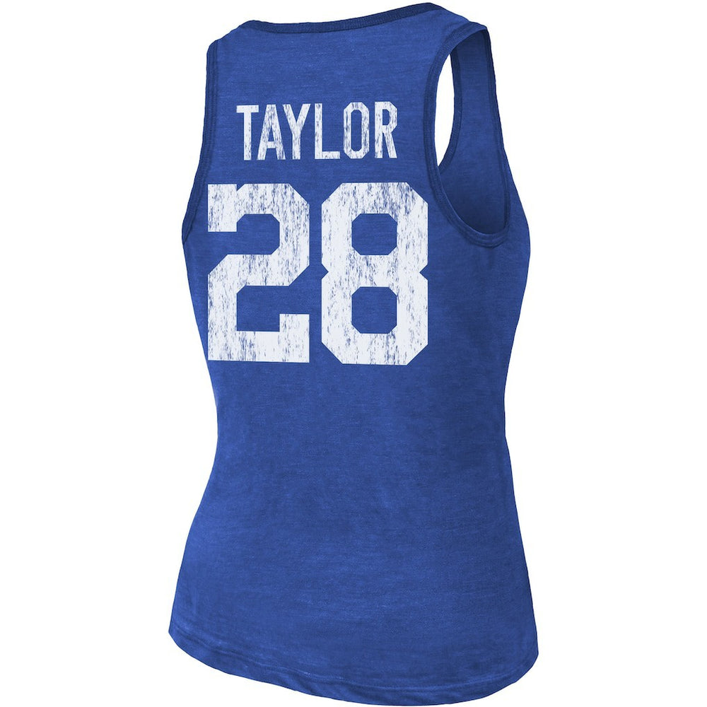 NFL Indianapolis Colts Jonathan Taylor  Majestic Threads Women's Player Name & Number Tri-Blend Tank Top