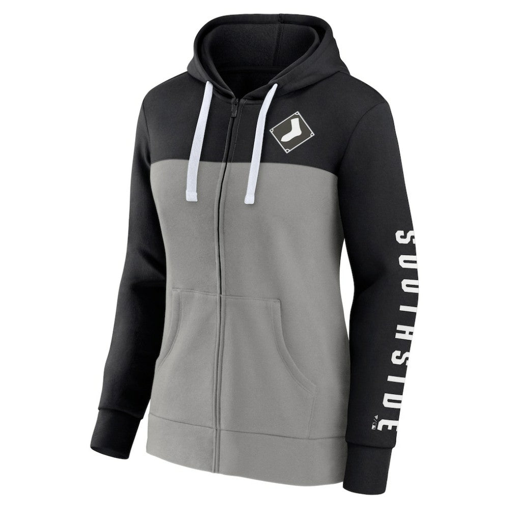 Chicago White Sox Women's Take The Field Colorblocked Hoodie Full-Zip Jacket - Black/Gray