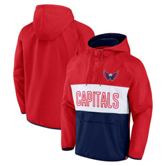 Washington Capitals Fanatics Backhand Shooter Defender Anorak Raglan Hoodie Quarter-Zip Jacket