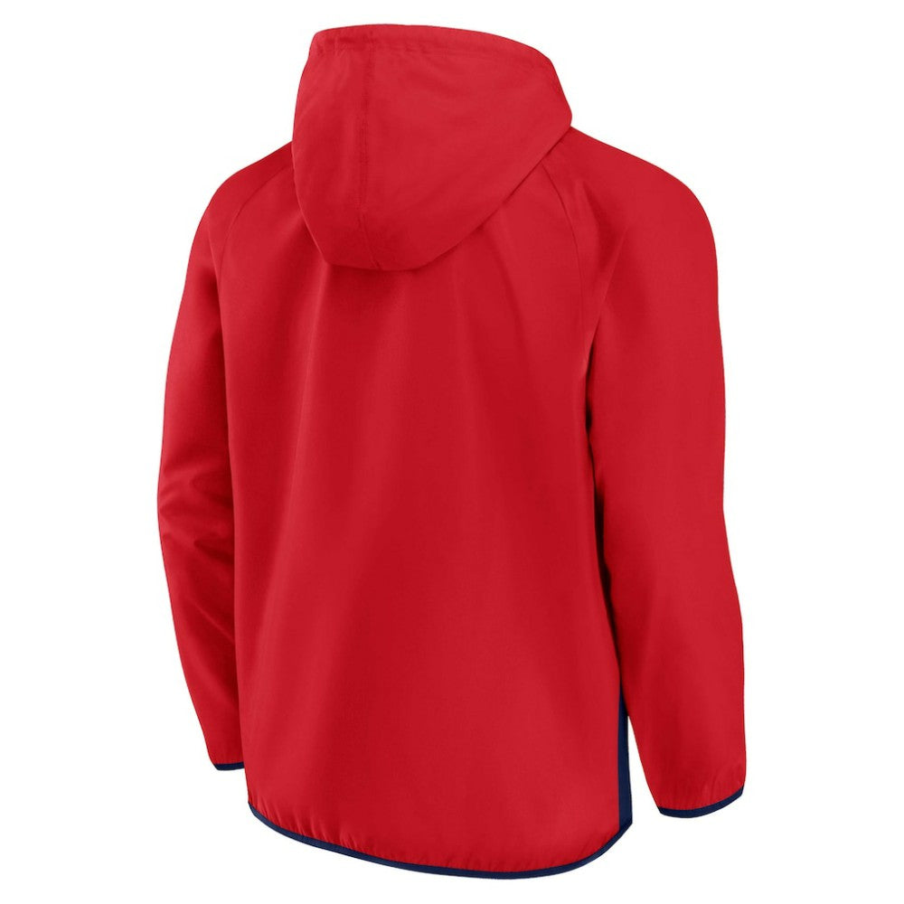 Washington Capitals Fanatics Backhand Shooter Defender Anorak Raglan Hoodie Quarter-Zip Jacket