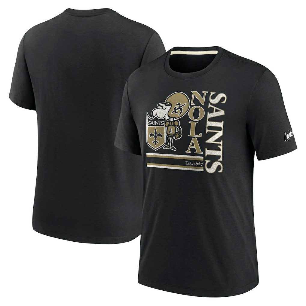NFL New Orleans Saints Wordmark Logo Tri-Blend T-Shirt