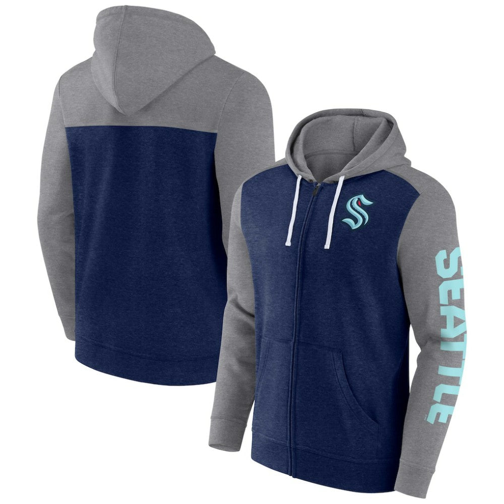 Seattle Kraken Fanatics Down and Distance Full-Zip Hoodie