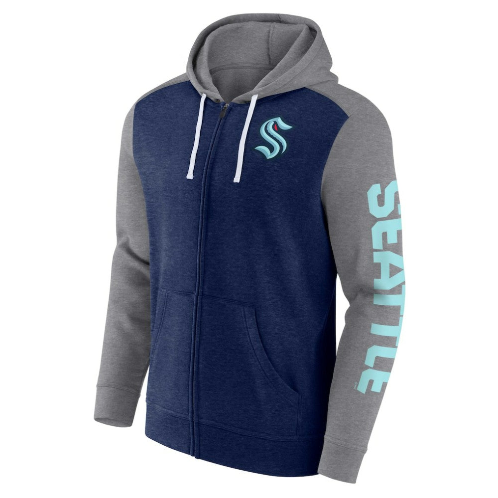 Seattle Kraken Fanatics Down and Distance Full-Zip Hoodie