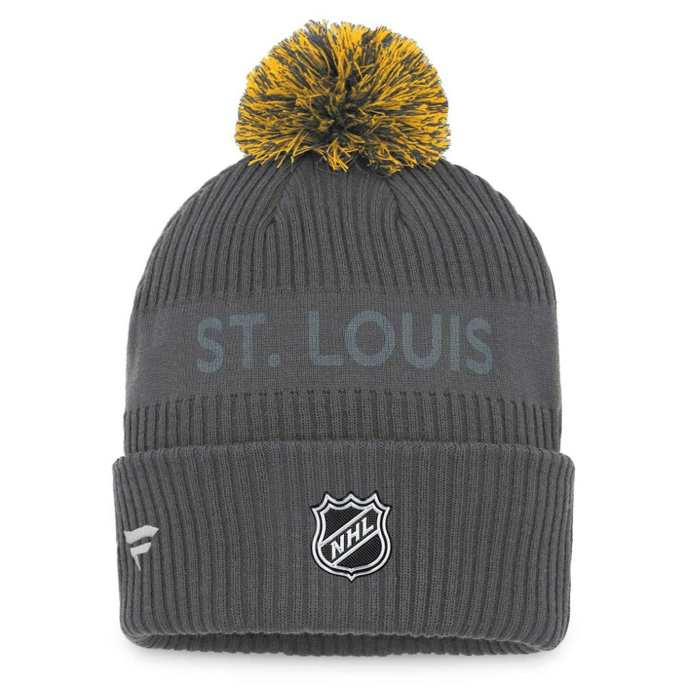St. Louis Blues Fanatics Authentic Pro Home Ice Cuffed Knit Hat with Pom