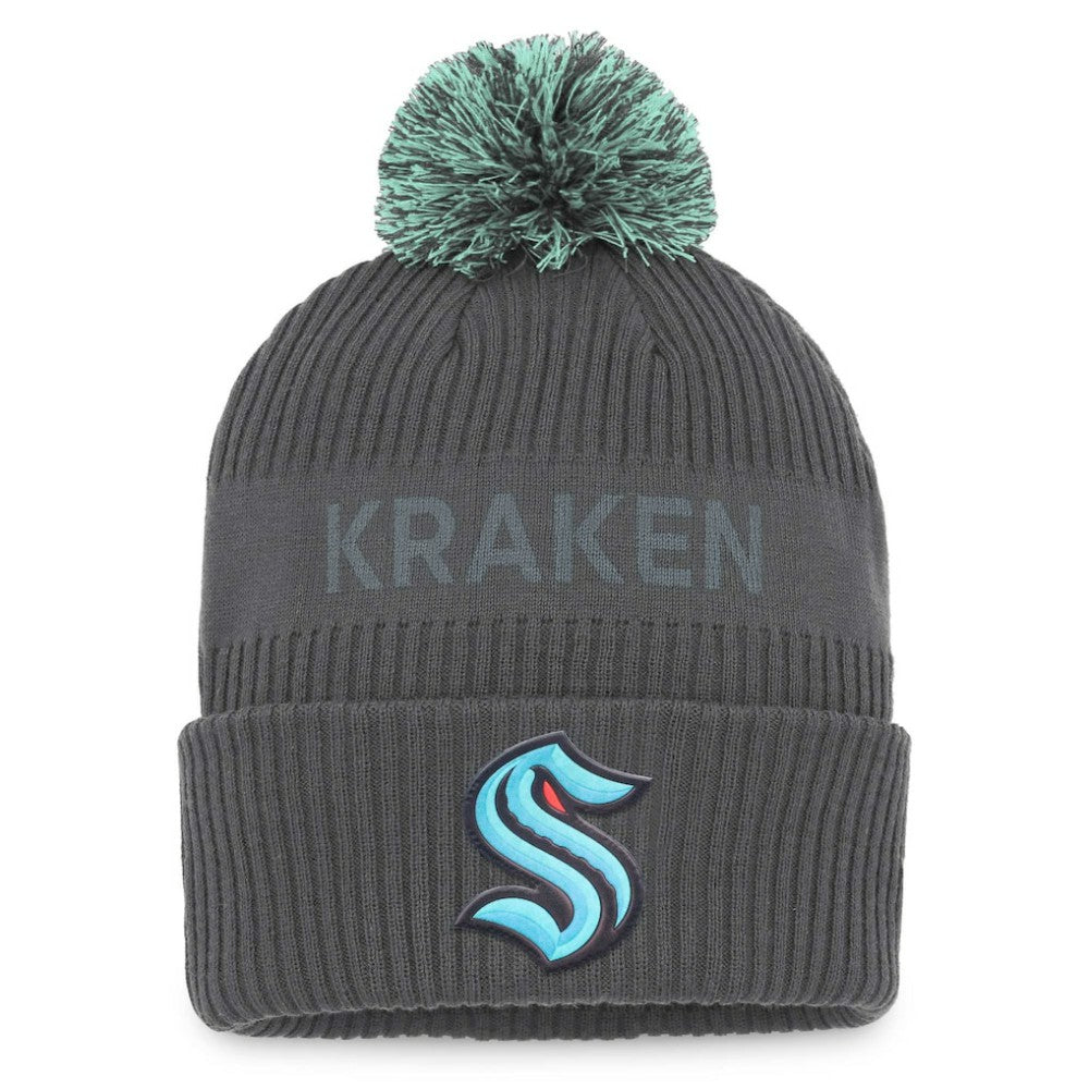 Seattle Kraken Fanatics Authentic Pro Home Ice Cuffed Knit Hat with Pom