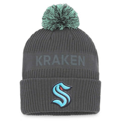Seattle Kraken Fanatics Authentic Pro Home Ice Cuffed Knit Hat with Pom