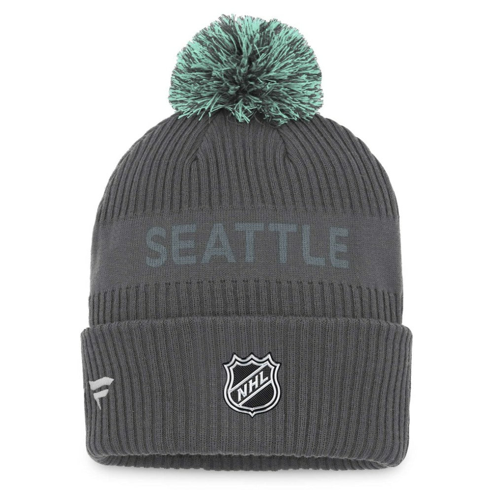 Seattle Kraken Fanatics Authentic Pro Home Ice Cuffed Knit Hat with Pom