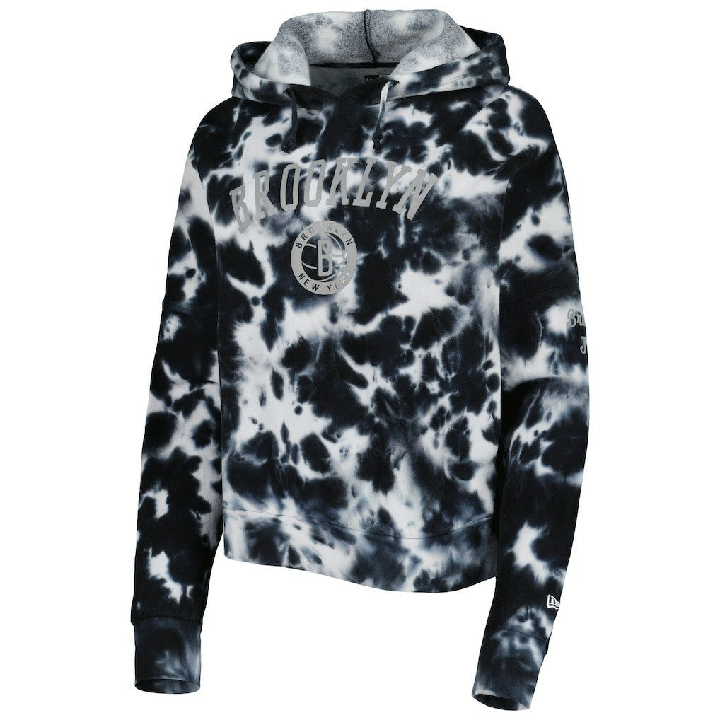 Brooklyn Nets Women's Brushed Cotton Tie-Dye Pullover Hoodie - Black | New Era online