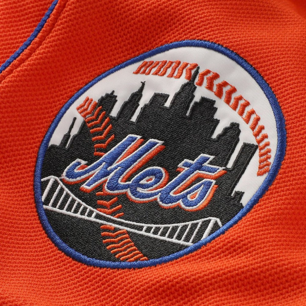 Mike Piazza New York Mets Cooperstown Collection Mesh Batting Practice Button-Up Jersey - Orange | Mitchell & Ness