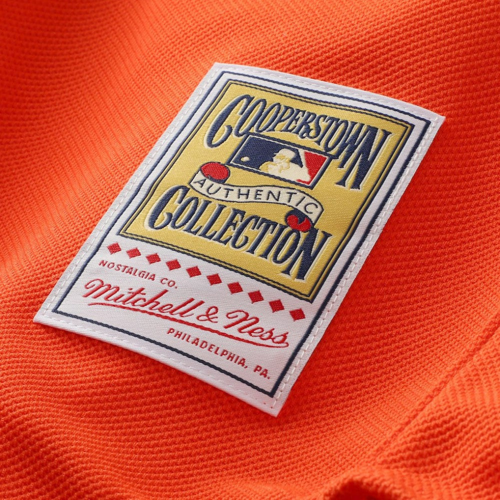 Mike Piazza New York Mets Cooperstown Collection Mesh Batting Practice Button-Up Jersey - Orange | Mitchell & Ness