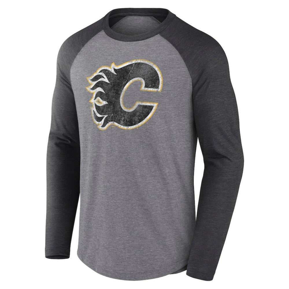 Calgary Flames Fanatics Special Edition Long Sleeve Tri-Blend Raglan T-Shirt