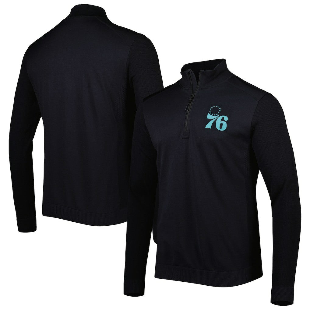 Philadelphia 76ers Levelwear Nano Engineered Knit Fabric Quarter-Zip Jacket - Black sale