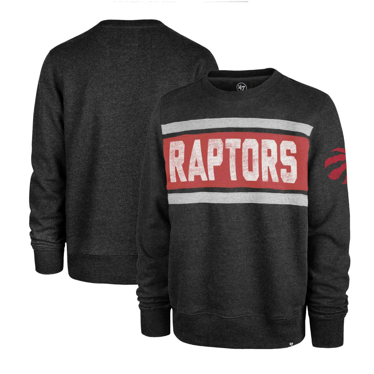 Toronto Raptors '47 Tribeca Emerson Pullover Sweatshirt - Heather Black | 47 brand sale