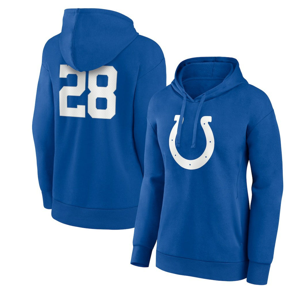 NFL Indianapolis Colts Jonathan Taylor  Women's Player Icon Name & Number V-Neck Pullover Hoodie
