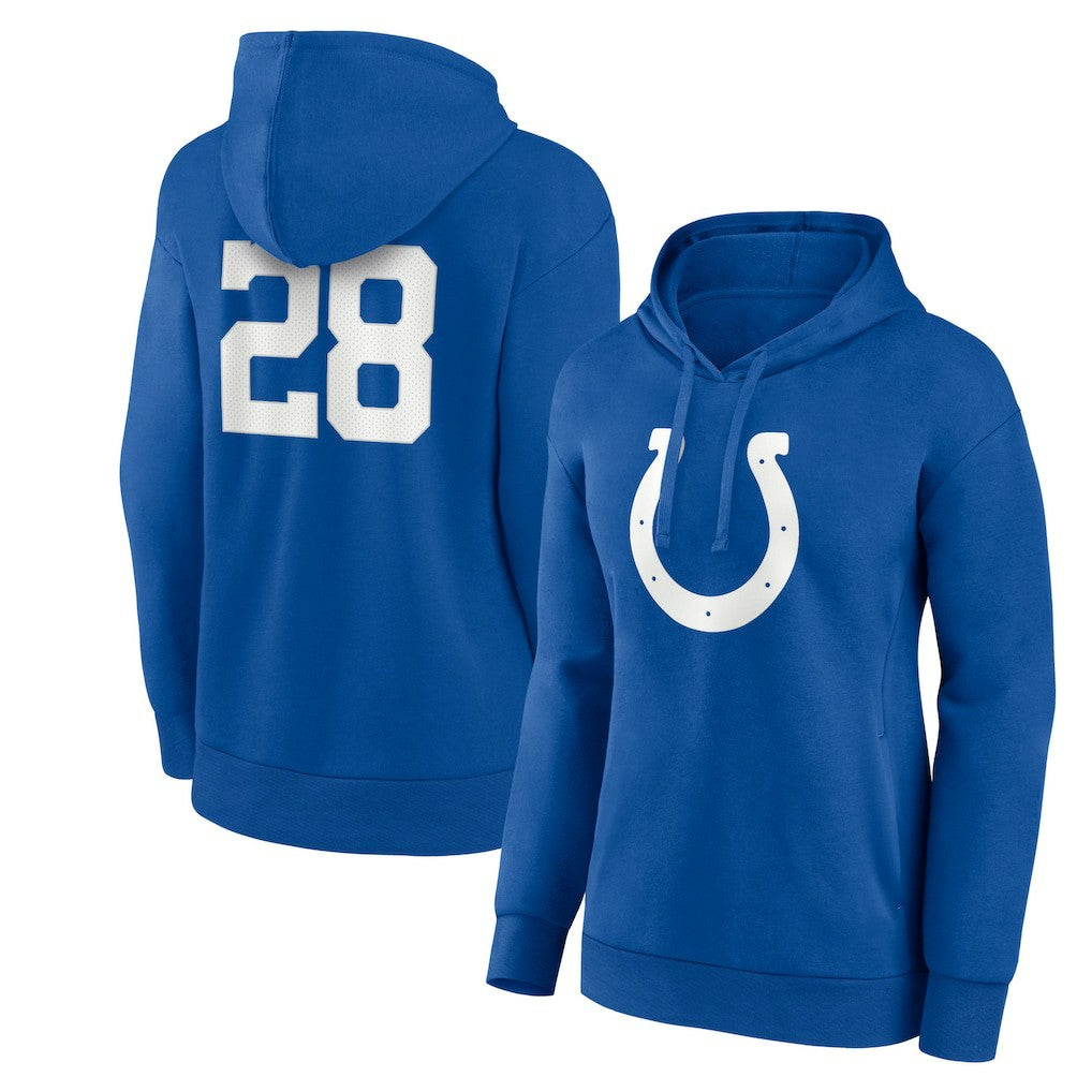 NFL Indianapolis Colts Jonathan Taylor  Women's Player Icon Name & Number V-Neck Pullover Hoodie