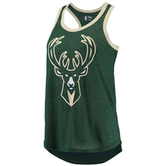 Milwaukee Bucks G-III Sports by Carl Banks Women's Showdown Scoop-Neck Racerback Tank Top - Hunter Green for sale