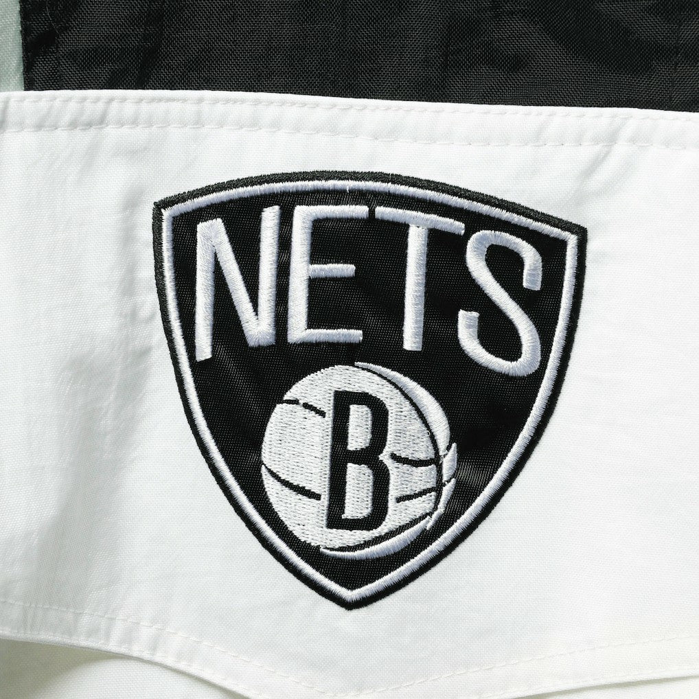 Brooklyn Nets Starter Striker Crinkle Half-Zip Hoodie Jacket - White shop