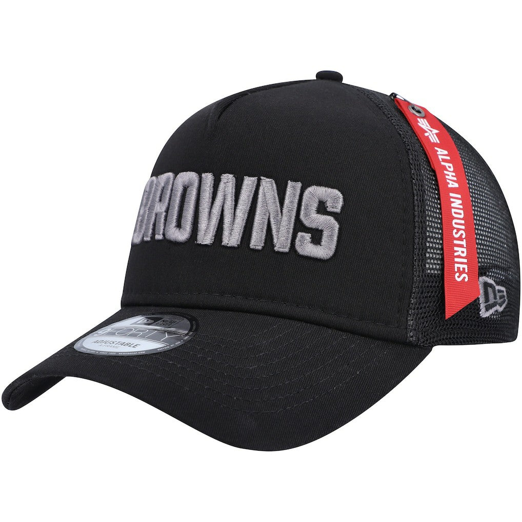 NFL Cleveland Browns x Alpha Industries A-Frame 9FORTY Trucker Snapback Hat