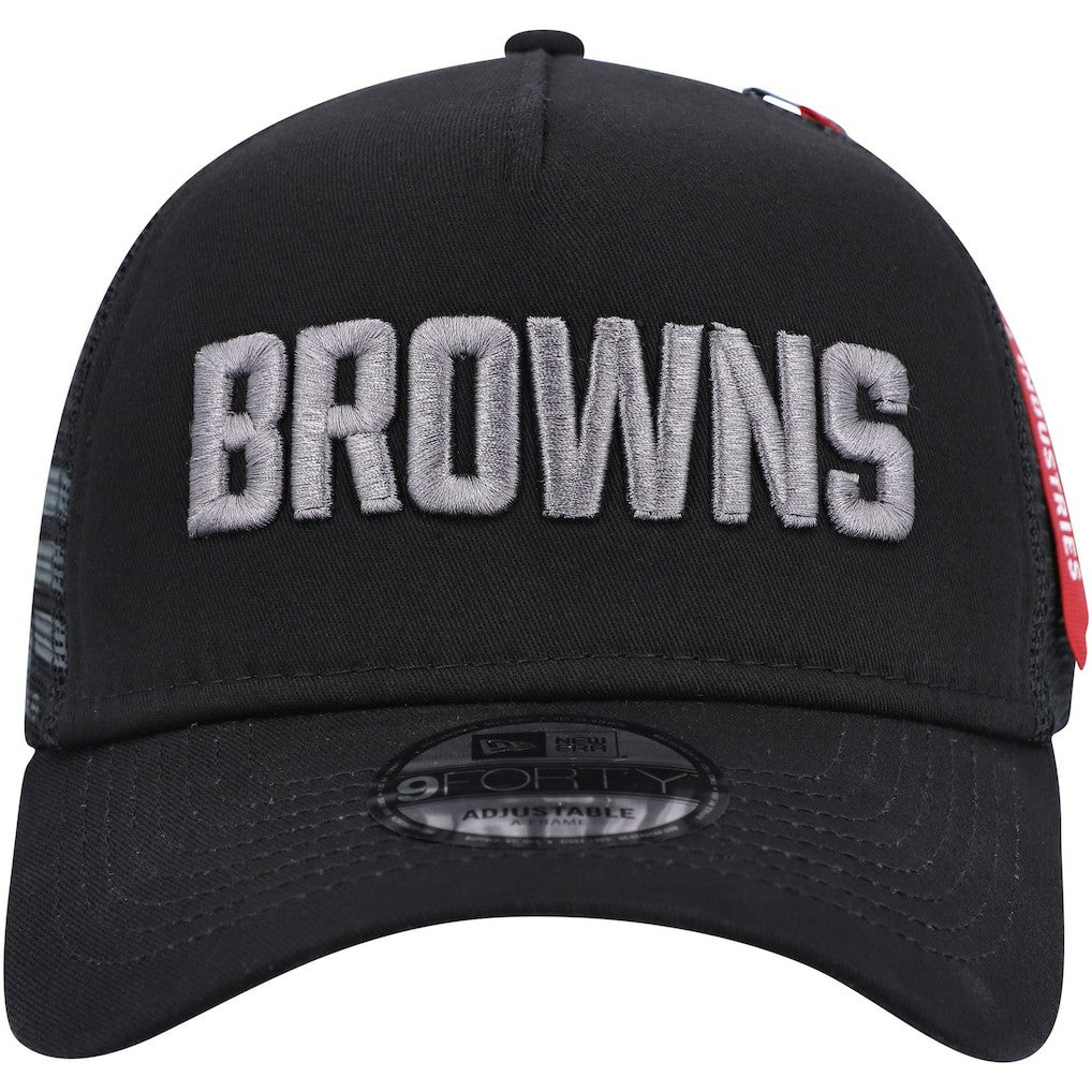 NFL Cleveland Browns x Alpha Industries A-Frame 9FORTY Trucker Snapback Hat
