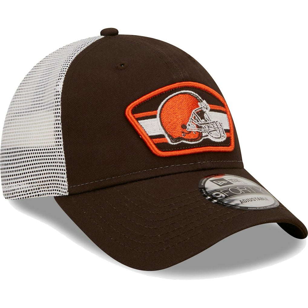 NFL Cleveland Browns Logo Patch Trucker 9FORTY Snapback Hat