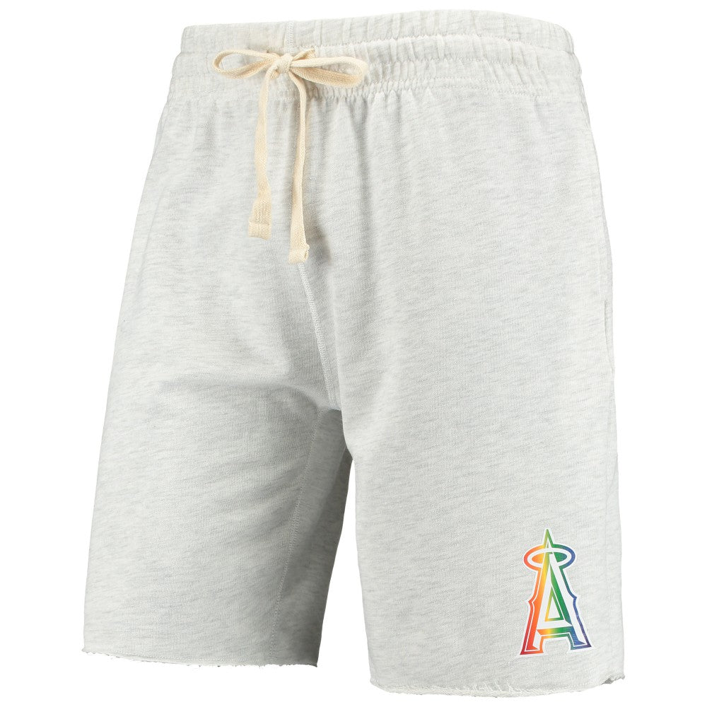 Los Angeles Angels Concepts Sport Mainstream Logo Terry Tri-Blend Shorts - Oatmeal