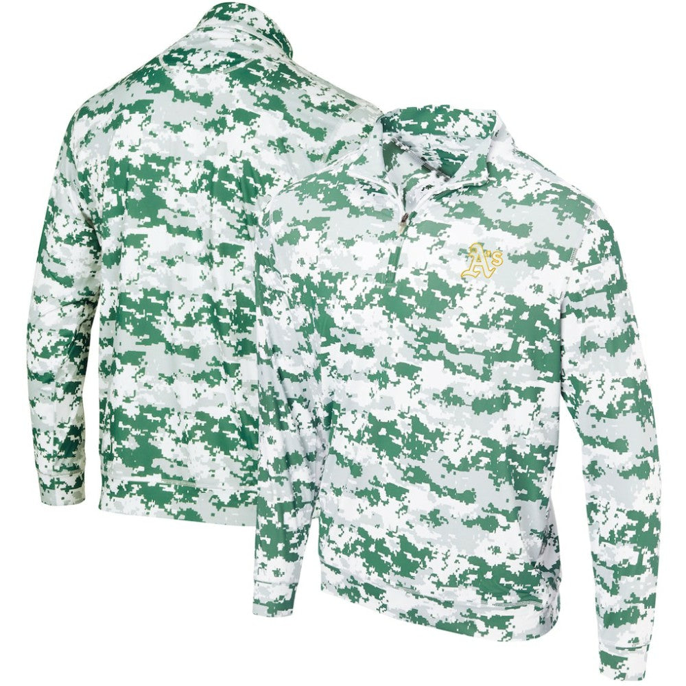 Athletics Digital Camo Performance Quarter-Zip Pullover Jacket - Green