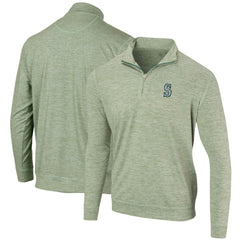Seattle Mariners Peached Marled Yarn Quarter-Zip Pullover Jacket - Heathered Green