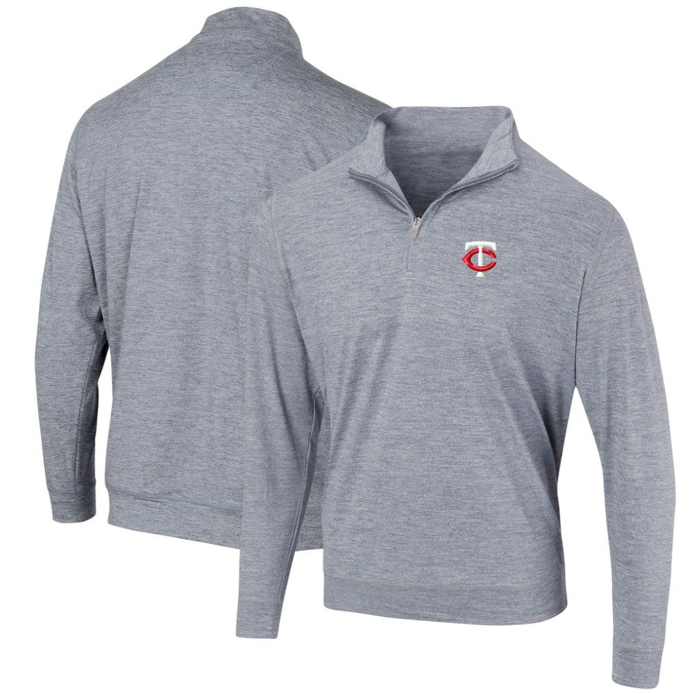 Minnesota Twins Peached Marled Yarn Quarter-Zip Pullover Jacket - Heathered Navy