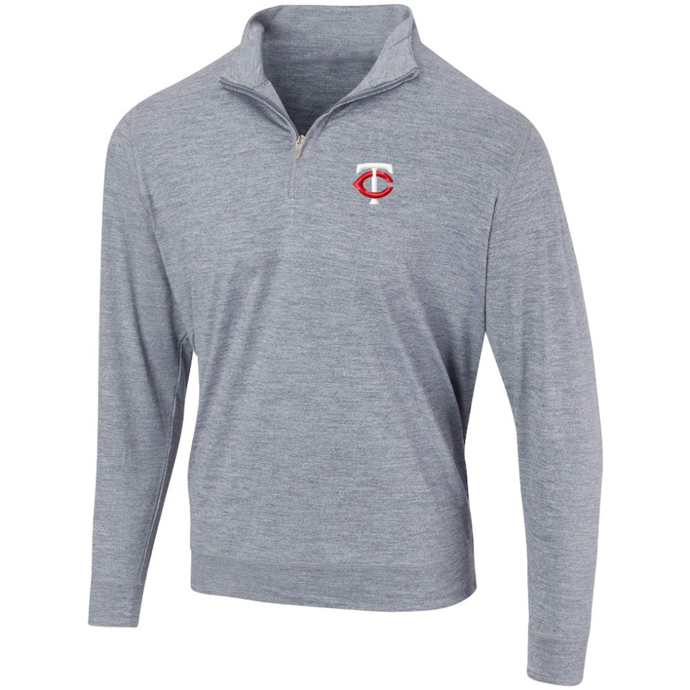 Minnesota Twins Peached Marled Yarn Quarter-Zip Pullover Jacket - Heathered Navy