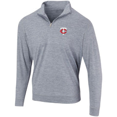 Minnesota Twins Peached Marled Yarn Quarter-Zip Pullover Jacket - Heathered Navy