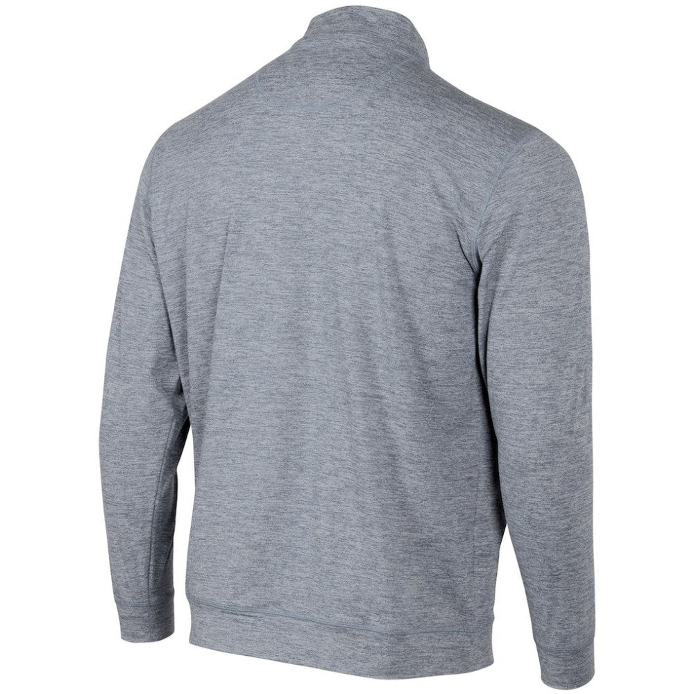 New York Yankees Peached Marled Yarn Quarter-Zip Pullover Jacket - Heathered Navy
