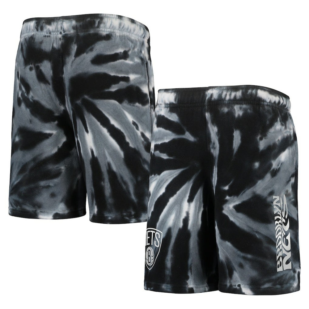 Brooklyn Nets Youth Santa Monica Tie-Dye Shorts - Black outlet