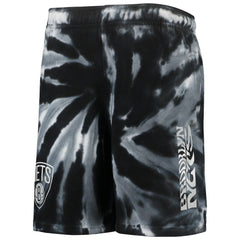 Brooklyn Nets Youth Santa Monica Tie-Dye Shorts - Black outlet
