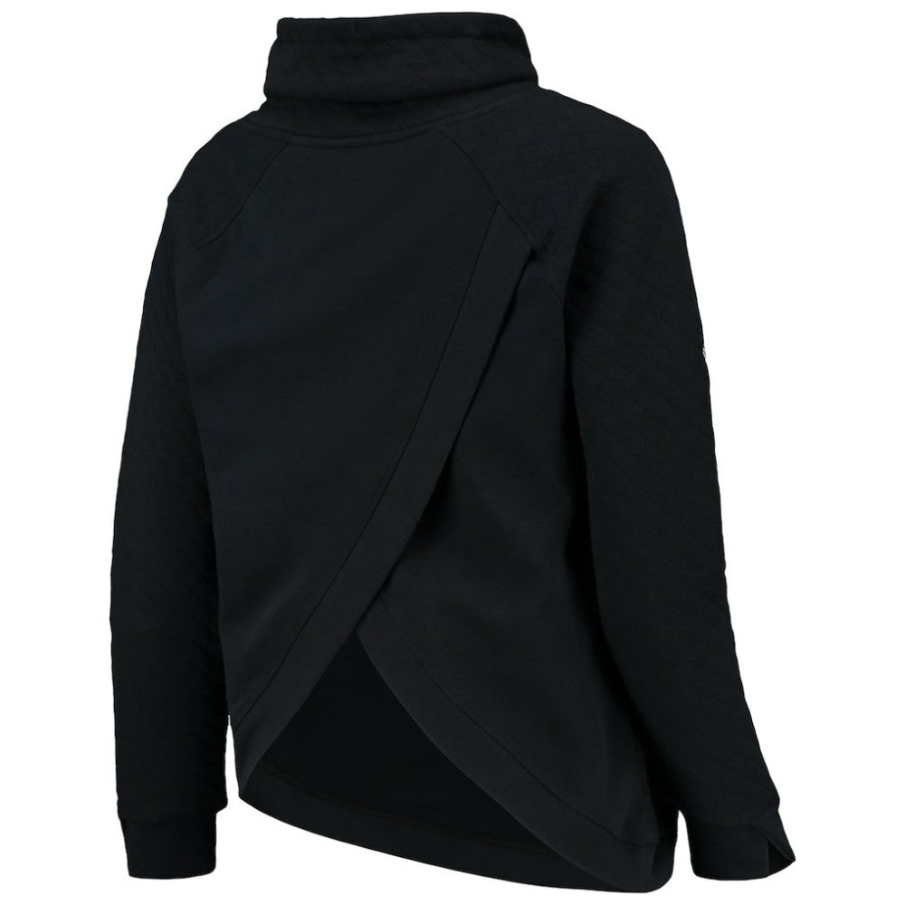 Chicago Cubs Levelwear Women's Vega Funnel Neck Raglan Pullover Sweatshirt - Black
