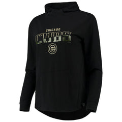 Chicago Cubs Levelwear Women's Vivid Scuba Neck Pullover Hoodie - Black
